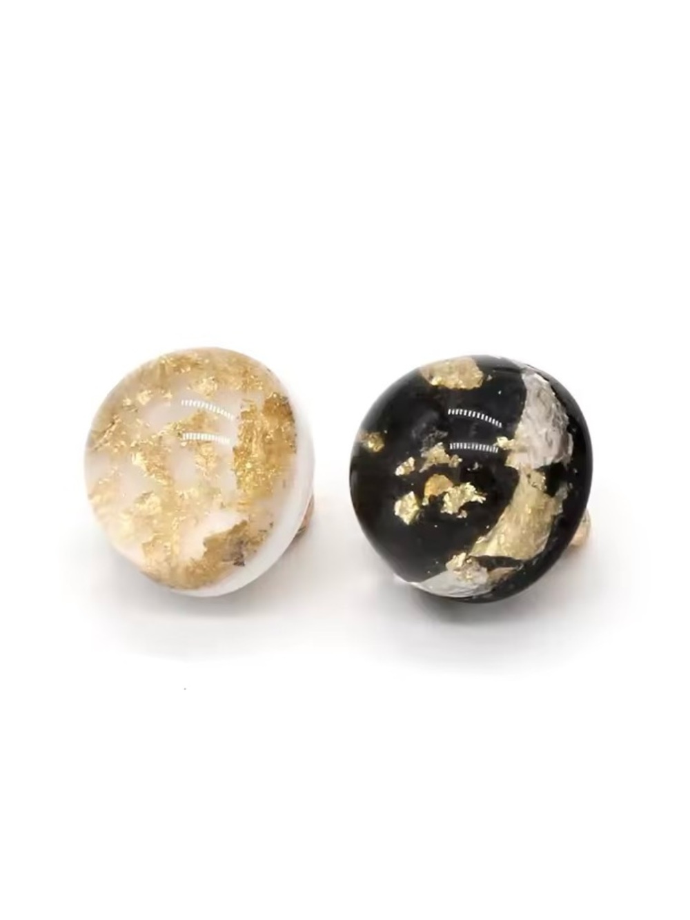 10, 10mm (0.394") Clear Resin With Gold Fleck Buttons for Sewing Or Crafts, NIP - Picture 4 of 9